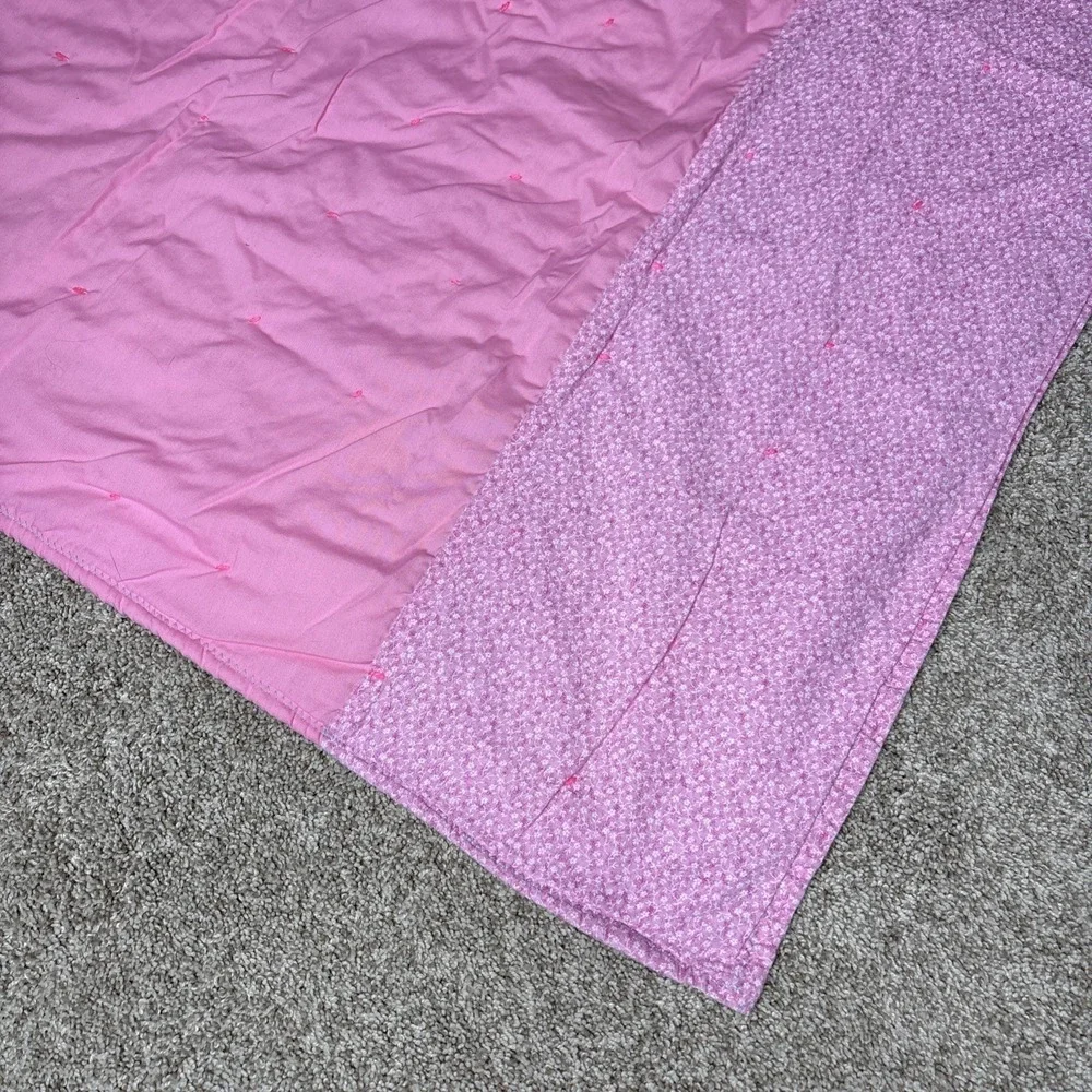 Vtg Handmade‎ Sunbonnet Sue Appliqué Baby Quilt Pink Patchwork 12 Block 44x39